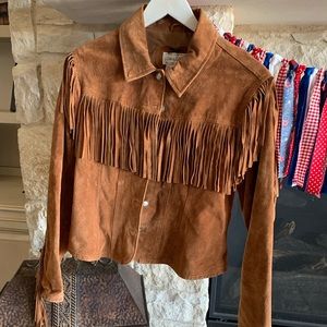 Live A Little Leather Fringe Jacket Small